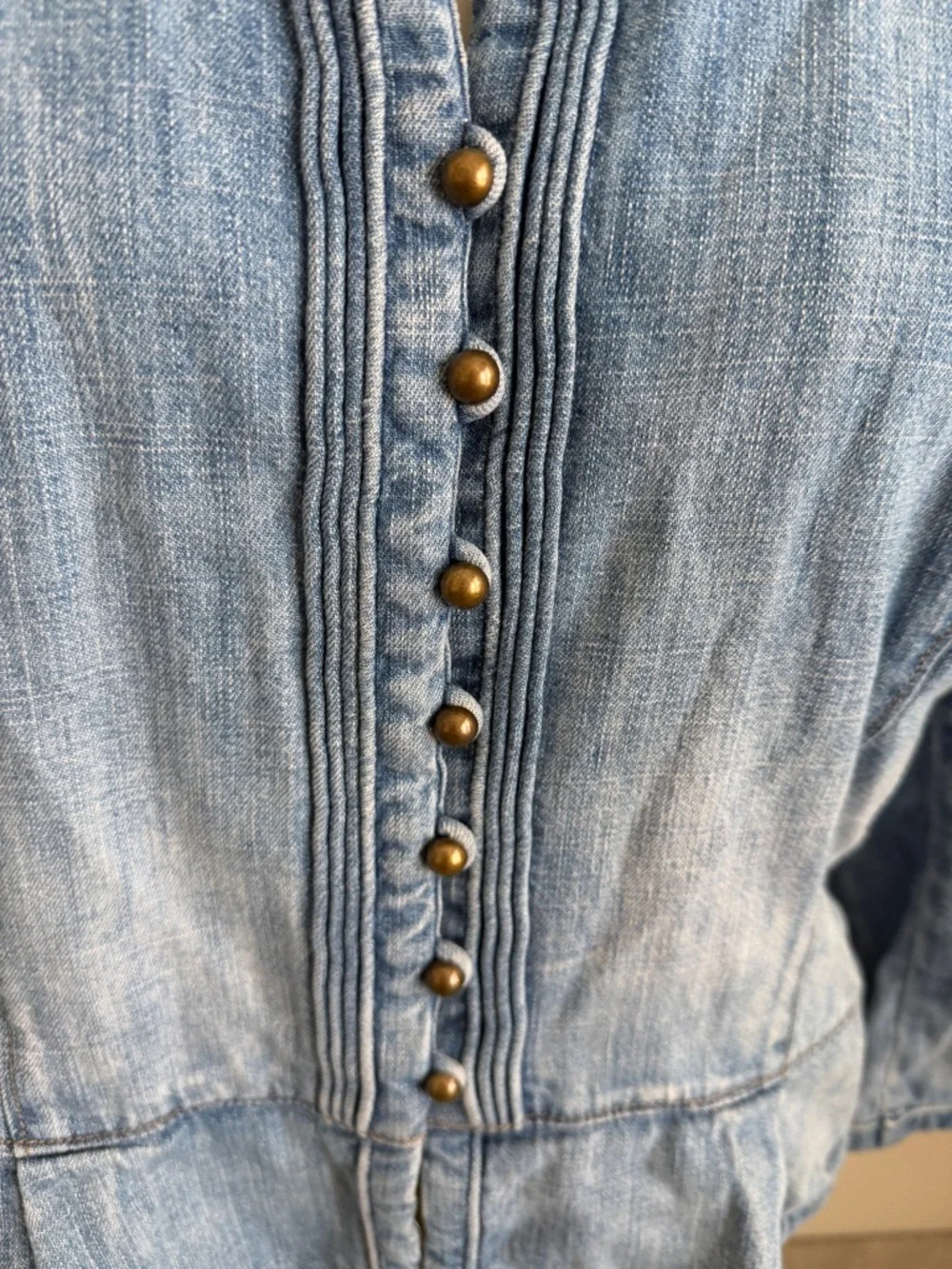 Ralph Lauren Peplum Denim Jacket Size 14 Vintage - Picture 4 of 6